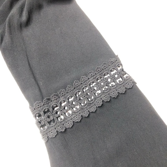 Others Follow Boho Long Sleeve Black Lace V-Neck Hollowed Out Sleeves Size M - Picture 4 of 10